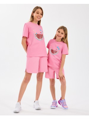 Skechers G Graphıc Tee T-Shirt Büyük Kız Çocuk Pembe Tshirt SK2510132-610