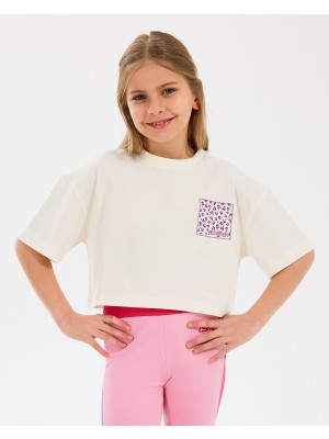 Skechers G Graphıc Tee Crop T-Shirt Büyük Kız Çocuk Off White Tshirt SK2510017-102