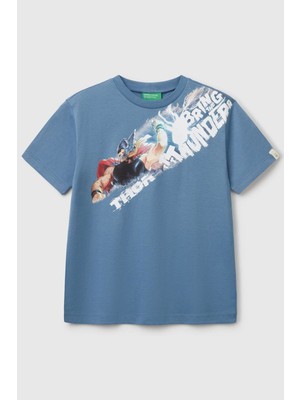 United Colors Of Benetton Marvel Baskılı Pamuklu Regular Fit Bisiklet Yaka T Shirt Erkek Çocuk T Shirt 35ryc10n9