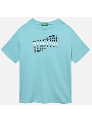 United Colors Of Benetton Baskılı  Pamuk Regular Fit Bisiklet Yaka T Shirt Erkek Çocuk T Shirt 3ı1xc10n3