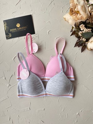 Dominant %95 Pamuklu Balensiz Ince Askılı Genç Kız 2'li Alıştırma Sütyeni
