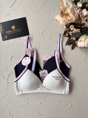 Dominant %95 Pamuklu Balensiz Ince Askılı Genç Kız 2'li Alıştırma Sütyeni