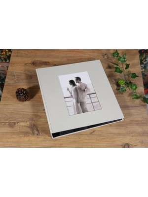 NURCANIM 10x15cm 500'lük Koton Desenli Yatay ve Dikey Fotoğraf Alma Özellikli Lüks Klasör Tipi Fotoğraf Albümü Krem