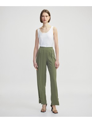 Düğmeli Elastik Bel Pantolon IS1250003249022