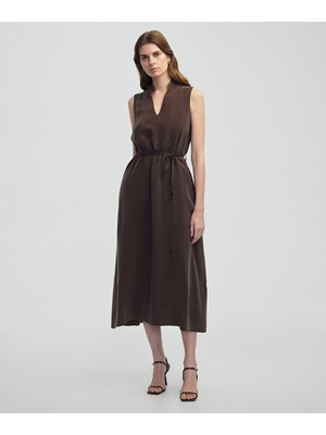 Kuşaklı Cupro Elbise IS1250002455074