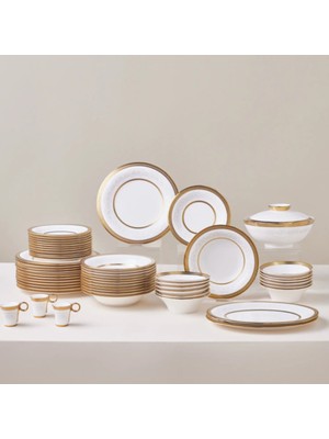 Karaca Royal Bone Charlotte Gold 55 Parça 12 Kişilik Yemek Takımı