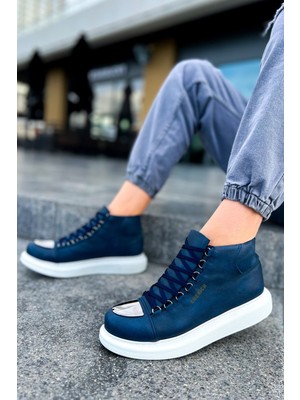 Pabucmarketi Bağcıklı Erkek Sneaker Bot Lacivert