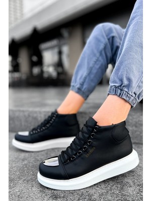 Pabucmarketi Bağcıklı Erkek Sneaker Bot Siyah
