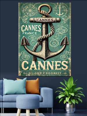 Cannes ve Denizcilik Dekoratif Kanvas - Mdf Ahşap Tablo