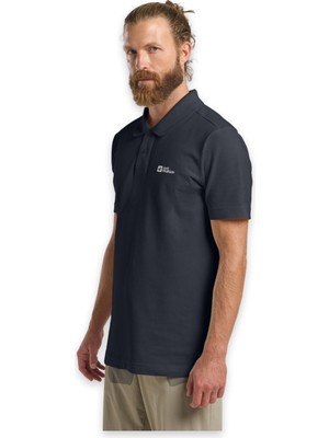 Jack Wolfskin Essential Polo Erkek Mavi Polo Tişört