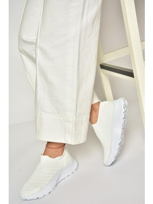 Fox Shoes P239503304 Beyaz Triko Kumaş Kadın Spor Ayakkabı Sneakers