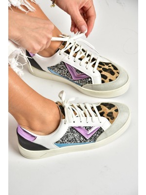 Fox Shoes U973727209 Beyaz/leopar Spor Ayakkabı Sneakers