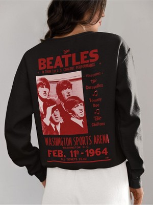 Sevbano The Beatles Müzik Grubu Baskılı  Oversize Vintage Sweatshirt