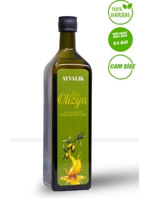Olizya Soğuk Sıkım Naturel Sızma Zeytinyağı 1 Litre Cam Şişe | Ek Gıdaya Uygun | Anne & Bebek Dostu 