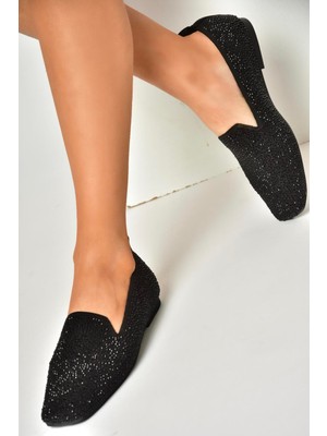 U820113357 Siyah Triko Kadın Günlük Ayakkabı