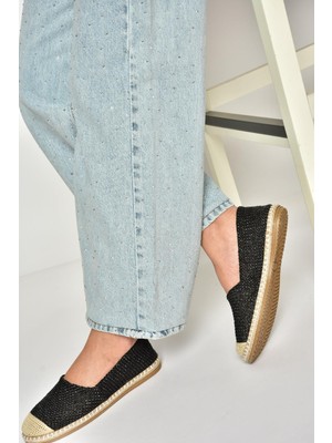 Fox Shoes D280250017 Siyah Hasır Günlük Kadın Ayakkabı