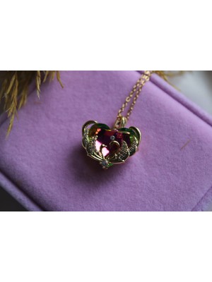 Tasarım Aşık Kuğular Çelik Kolye