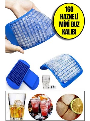 160'LI Mini Küp Şekilli Silikon Buzluk - Mini Küplü Sunum Buz Kalıbı