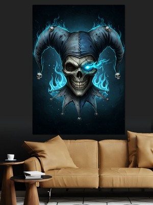 Joker Soytarı Kafatası Dekoratif Kanvas - Mdf Ahşap Tablo