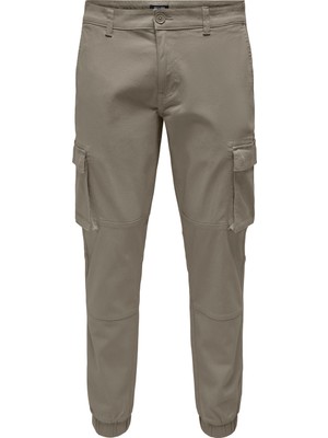 Only & Sons Lastikli Paça Kahve Erkek Kargo Pantolon Onscam Stage Cargo Cuff Lıfe 6687 N