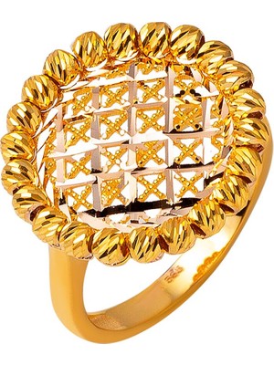 Harem Altın Yaşam Çiçeği Toplu Dorika Yüzük YZK454