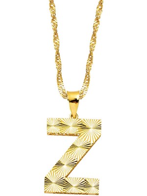 Harem Altın Üç Boyutlu Z Harf Kolye KLY1994