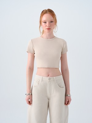 Loft Crop Kadın Tshirt K.kol