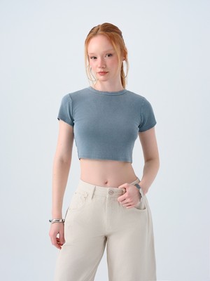 Loft Crop Kadın Tshirt K.kol