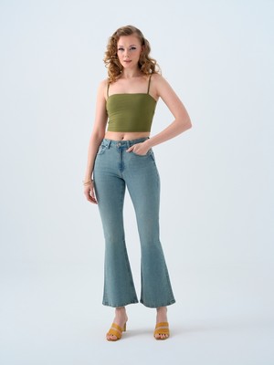 Loft Long Flare Slim Fit Kadın Pantolon