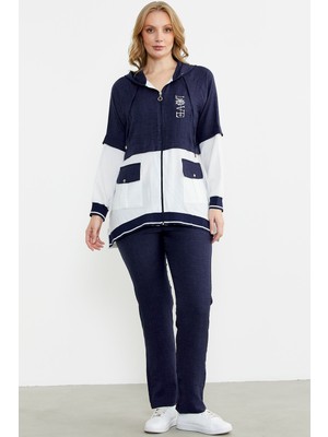 Sementa Blok Renk Geçişli Tunik Takım - Lacivert