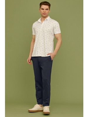 Sementa Beli Lastikli Dar Paça Pantolon - Lacivert