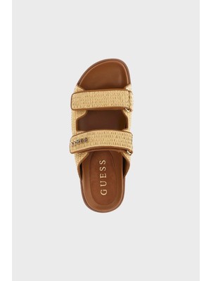 Guess Fadelize Çift Bantlı Logolu Terlik FLJFDEFAP19 Bayan Terlik Fljfde FAP19 Tan