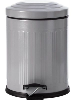 5lt Pedallı Vıntage Çöp Kovası Gri