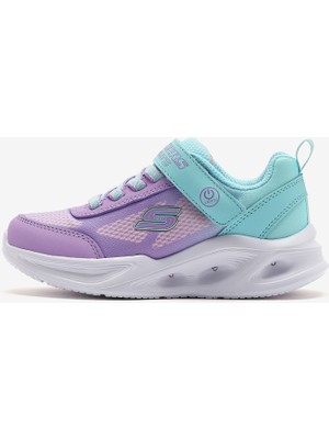 Skechers Skechers Sola Glow - Ombre Deluxe Büyük Kız Çocuk Turkuaz/Lavanta Işıklı Spor Ayakkabı 303714L Tqlv