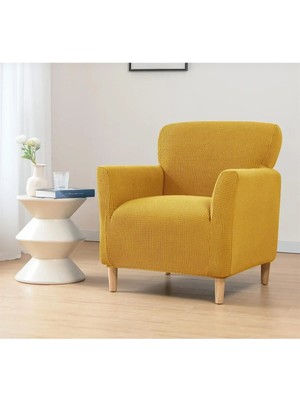 Likrali Streç Lastikli Esnek Kare Desen Berjer Tek Kişilik Kotuk Örtüsü Koltuk Kılıfı