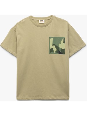 Koton Kısa Kollu Pamuklu Bisiklet Yaka Baskılı Tişört