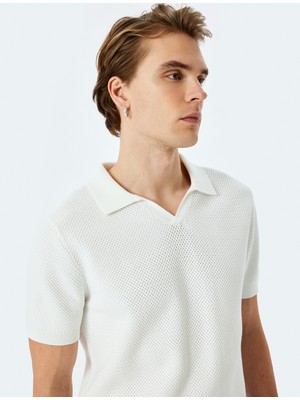 Koton Dokulu Pamuklu Kısa Kollu Triko Tişört