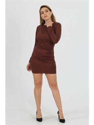 Dipmoda Kadın Yeni Sezon Pileli Örme Elbise MSTX04