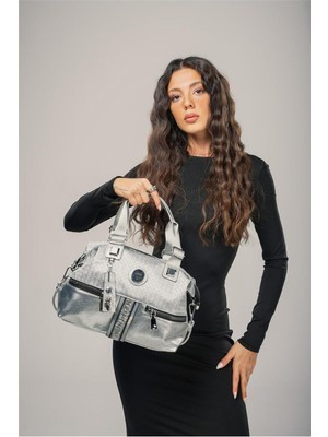 Ççs 17690 Kadın Omuz Askılı Kol Çantası Gümüş