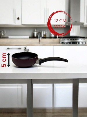 Doremcy   12 cm Teflon Mini Wok Sos Tava Seti Mini Sos Tavası