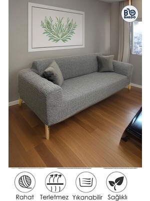 Jakarlı 3 Kişilik Koltuk Örtüsü Kaliteli, Lastikli, Streç, Esnek, Çekyat, Kanepe Kılıfı Yıkanabilir