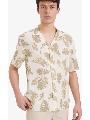 DeFacto Regular Fit Polo Yaka Desenli Yazlık Kısa Kollu Gömlek D8449AX25SP