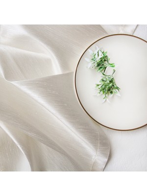 Krem Dertsiz Osmanlı Ipeği Masa Örtüsü   100X100 cm