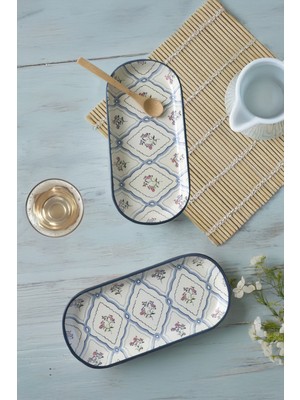 Keramika Floral Waves Noyan Kayık Tabak 26 cm 2 Adet 22668