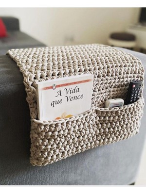 Koltuk Kenarı Kumanda Kılıfı Kumandalık Örgü Kumandalık 70 cm Portatif Yan Sehpa