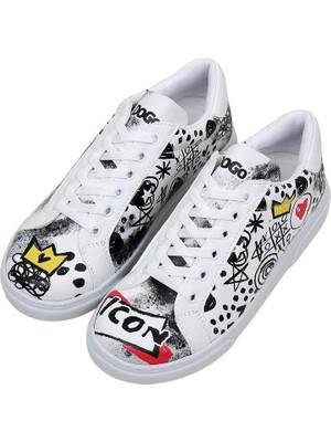 Dogo Kadın Vegan Deri Beyaz Sneakers - Icon Tasarım