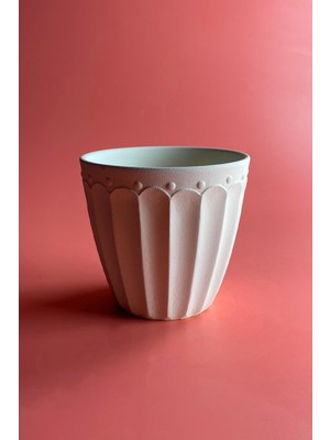 Ceramingo Lotus Saksı Küçük - Seramik Bisküvi (Ham Ürün)
