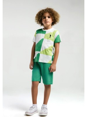 Erkek Çocuk Yeşil Bermuda Takım Çocuk Yazlık Takım