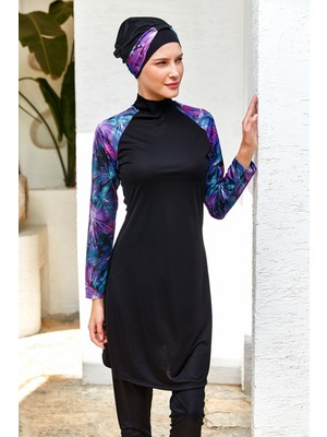 REMSA Reglan Kol Likralı Tam Kapalı Tesettür Mayo 3119 Siyah