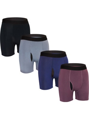 Bamboostic Erkek Boxerlar - Birinci Sınıf Bambu Kumaş, Nefes Alabilen ve Rahat Kalıp, 4'lü Paket